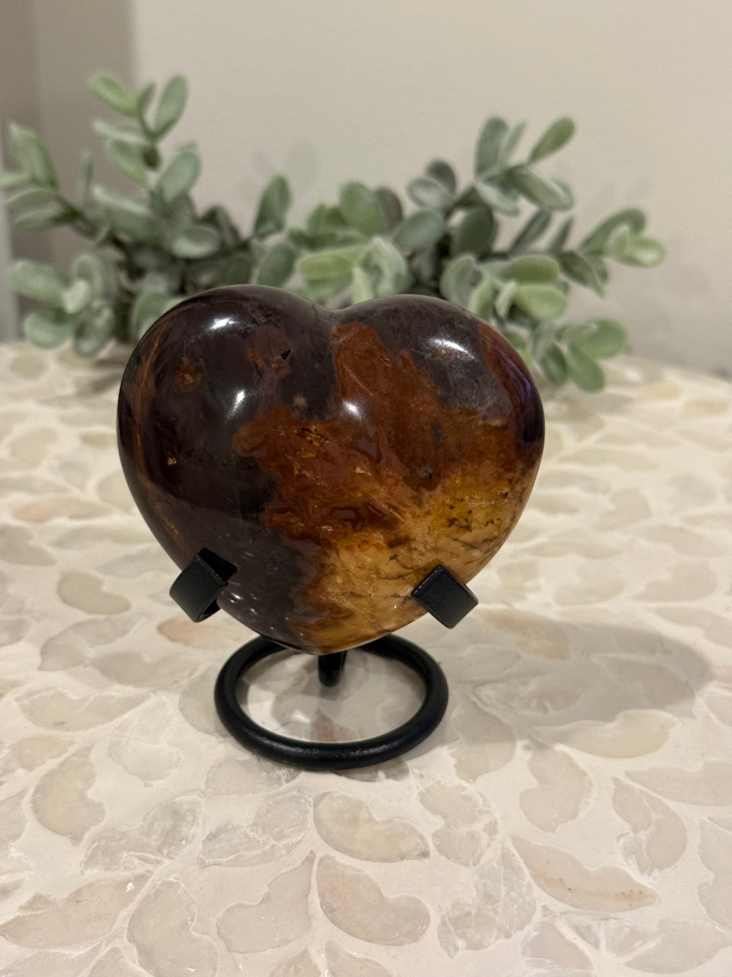 Ocean Jasper Heart - Stand Not Included