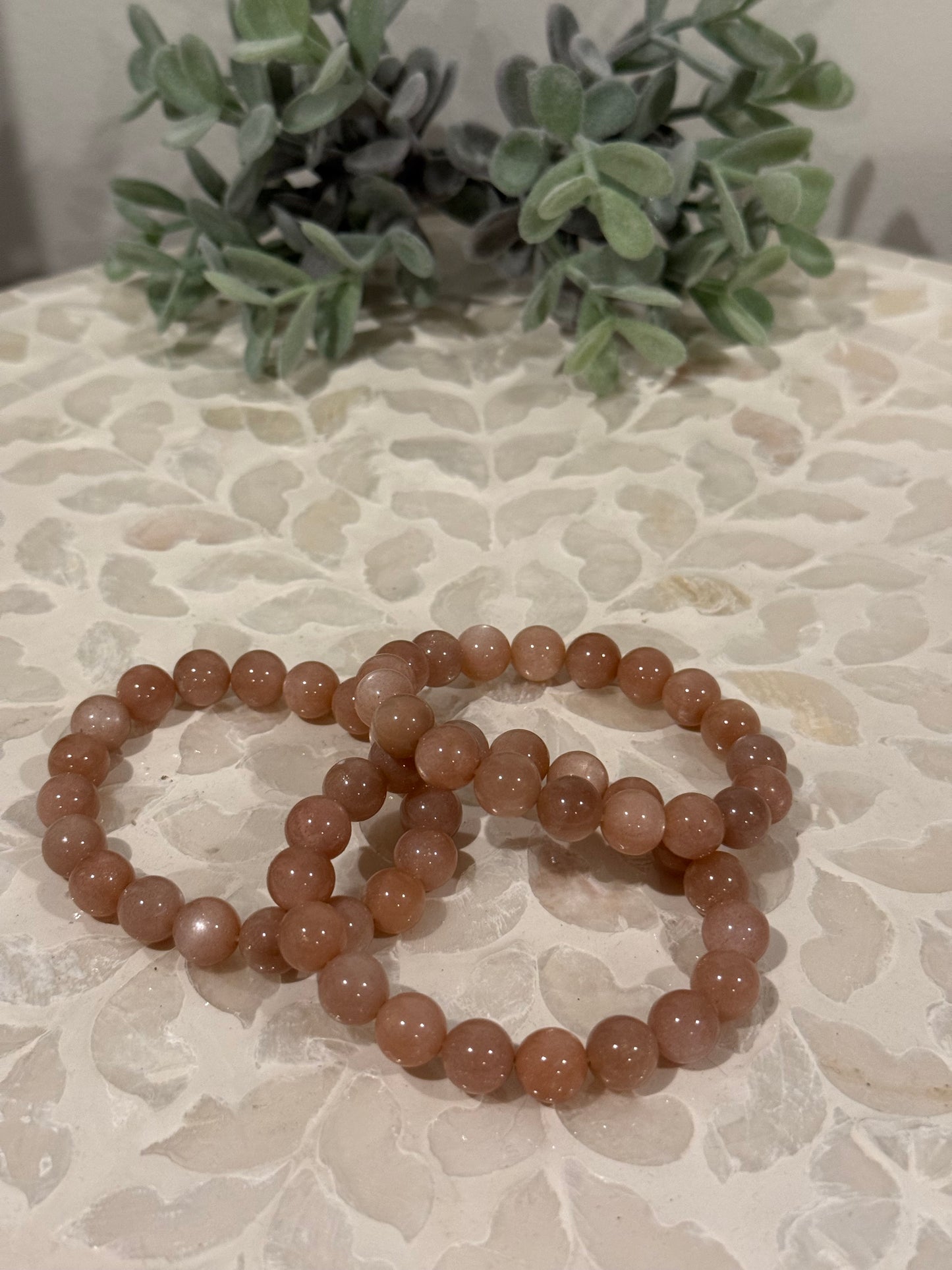 Peach Moonstone Bracelet - Large