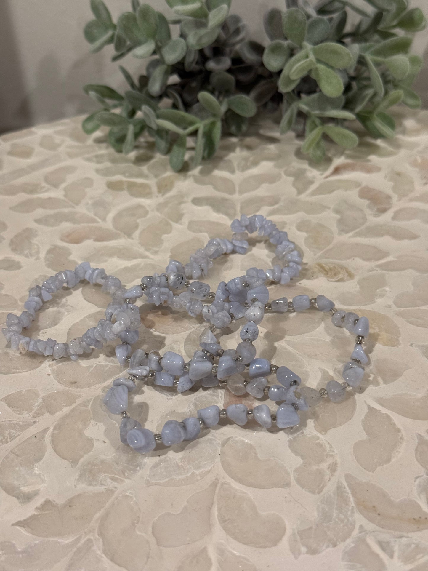 Blue Lace Agate Chip Bracelet