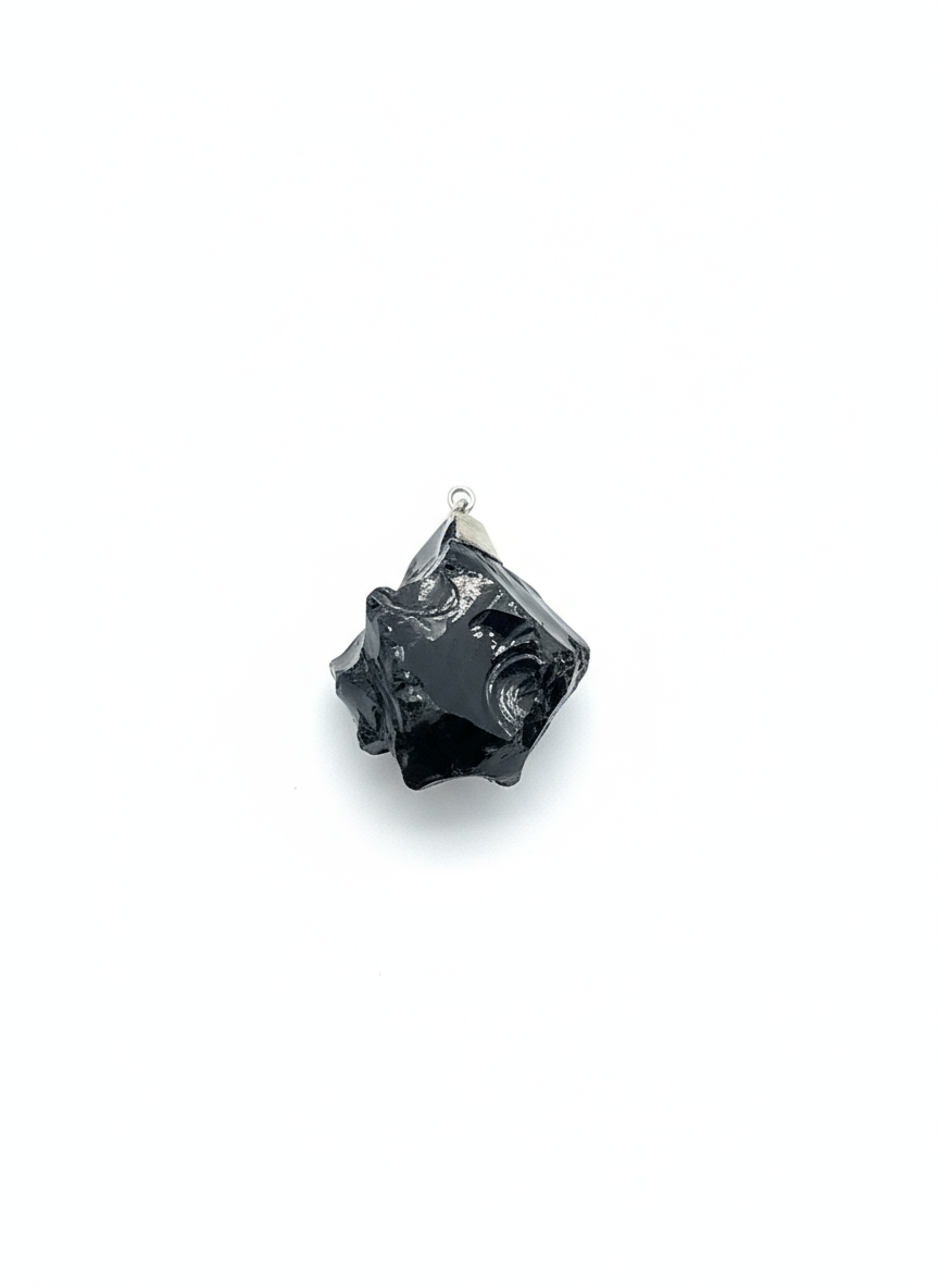 Black Tourmaline Rough Pendant