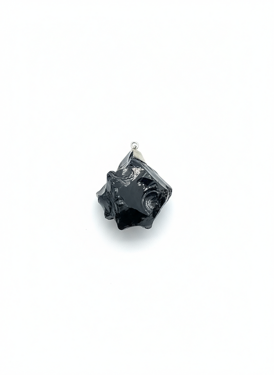Black Tourmaline Rough Pendant