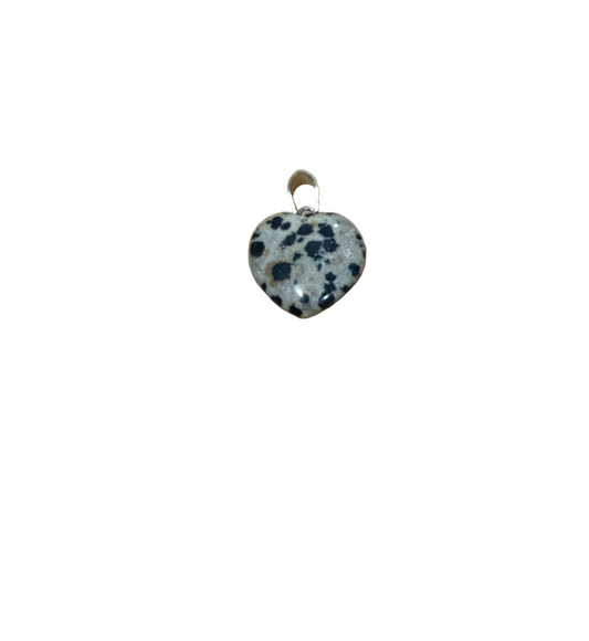 Dalmatian Jasper Heart Pendant