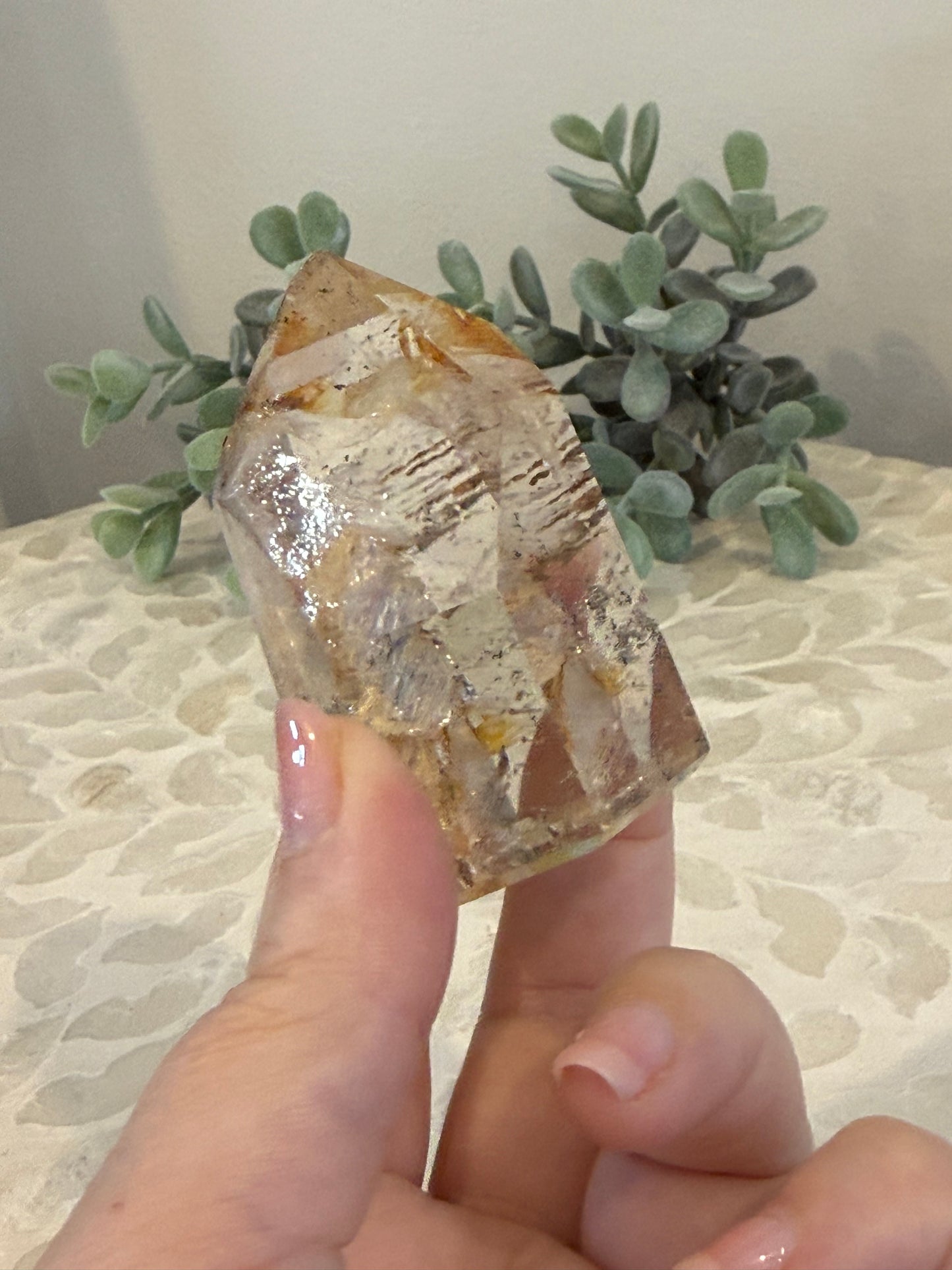 Citrine and Clear Quartz Point