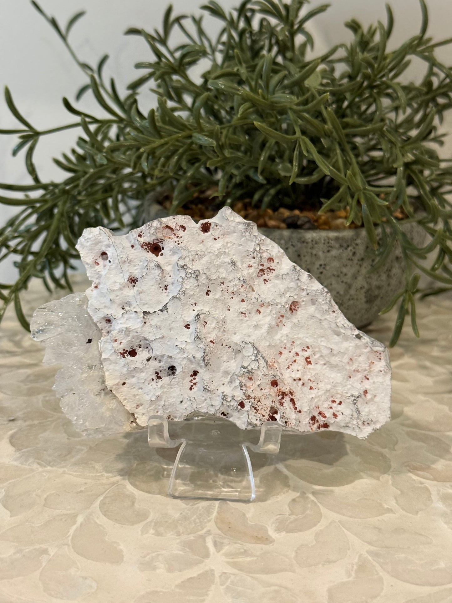 Sugar Fluorite with Stand - Crystal Fluorite