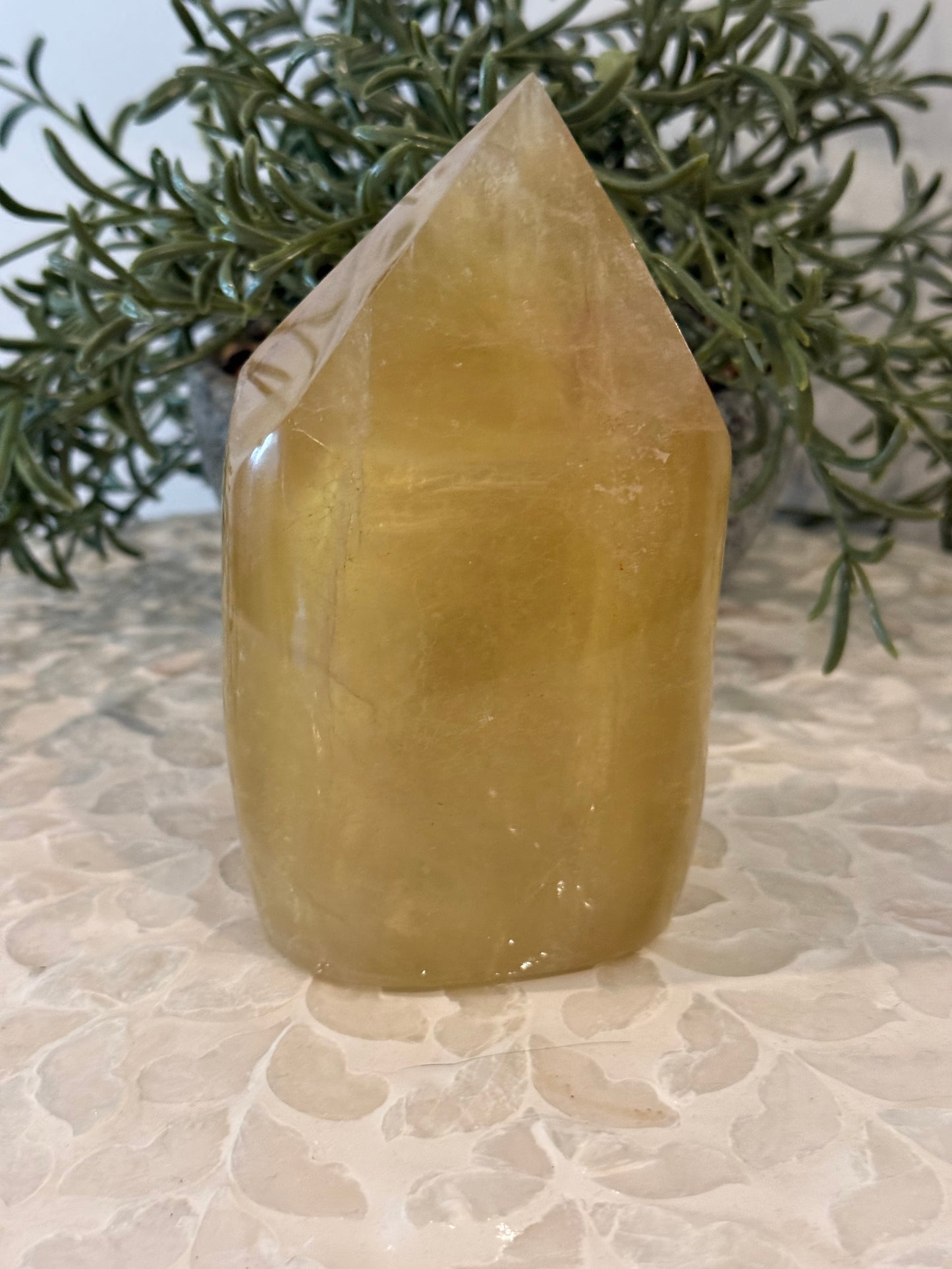 Yellow Fluorite Lamp