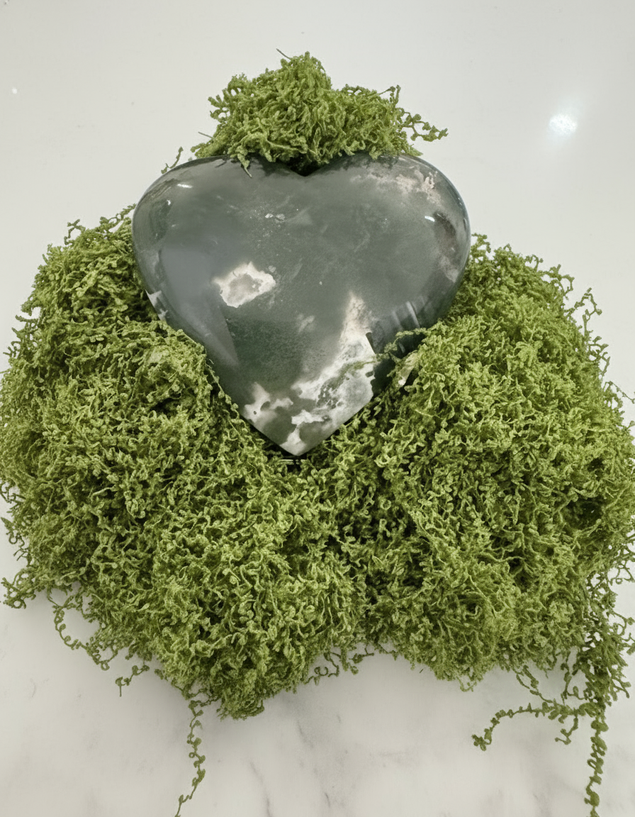 Moss Agate Heart