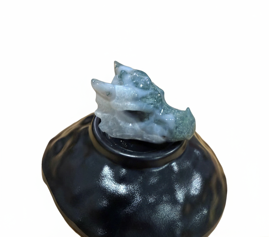 Moss Agate Dragon Head - Small