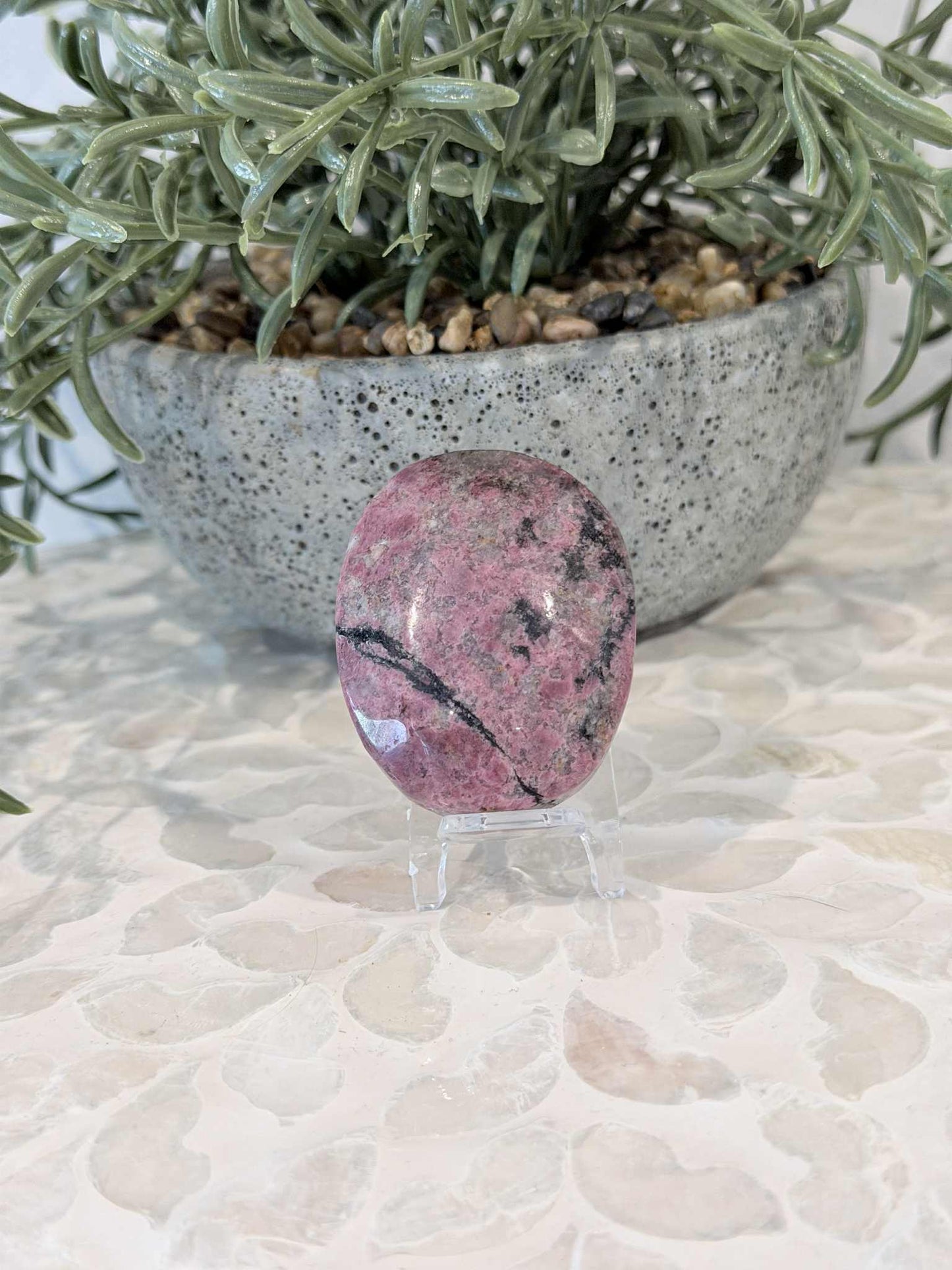 Rhodonite Palm Stone