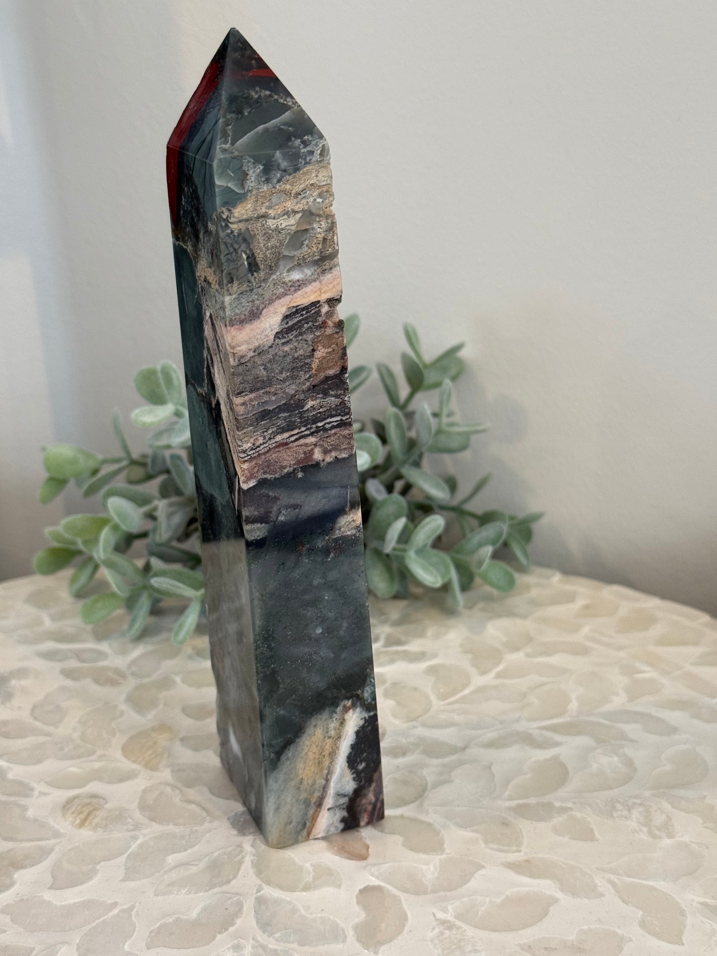 Large Bloodstone Jasper Tower