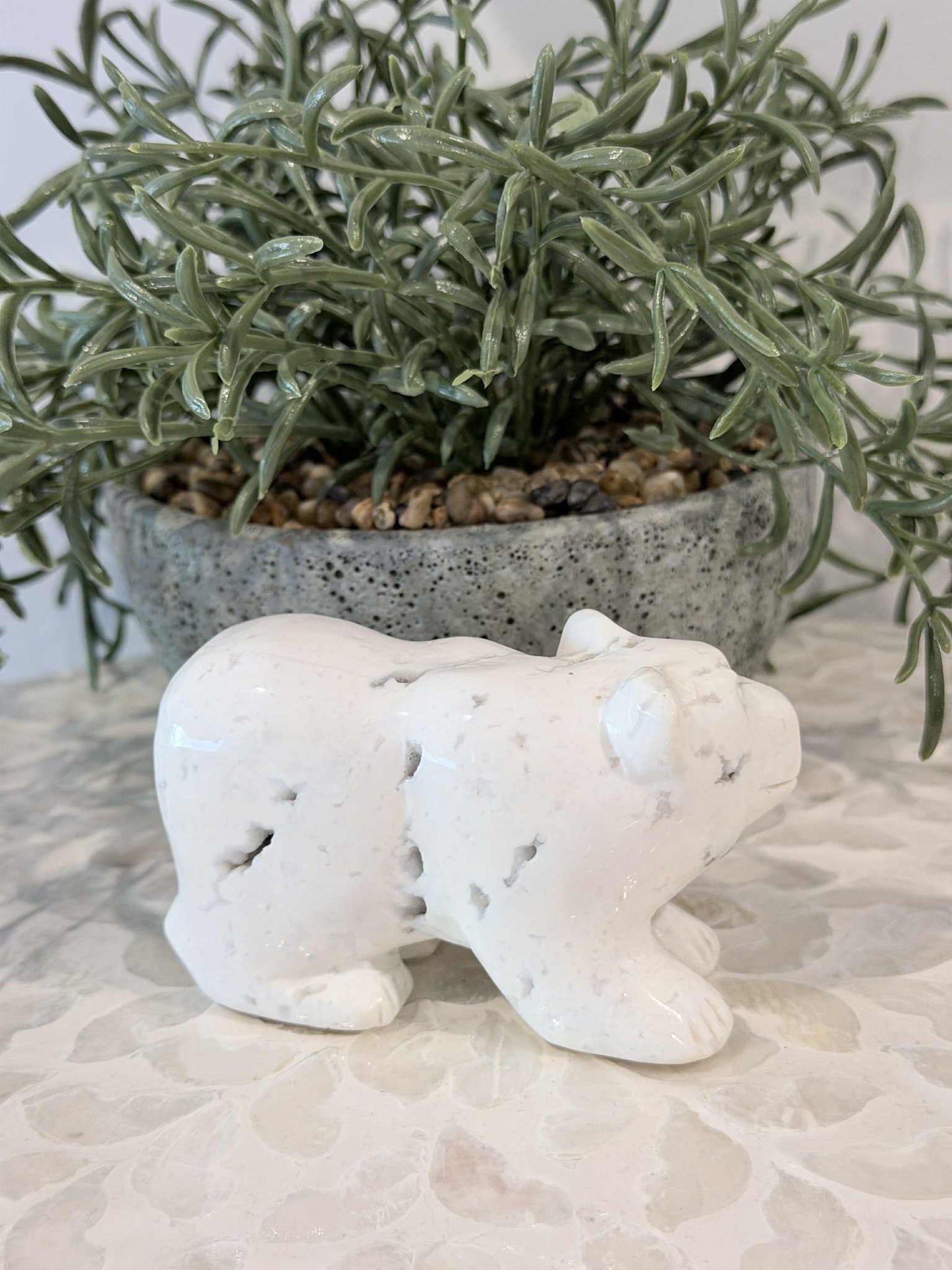 White Plume Agate Bear