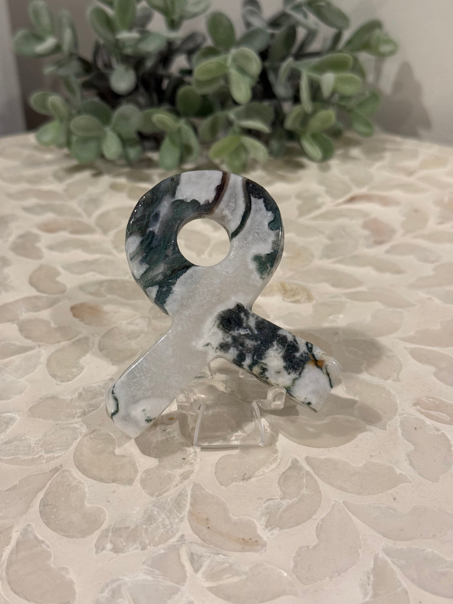 Moss Agate Awareness Ribbon