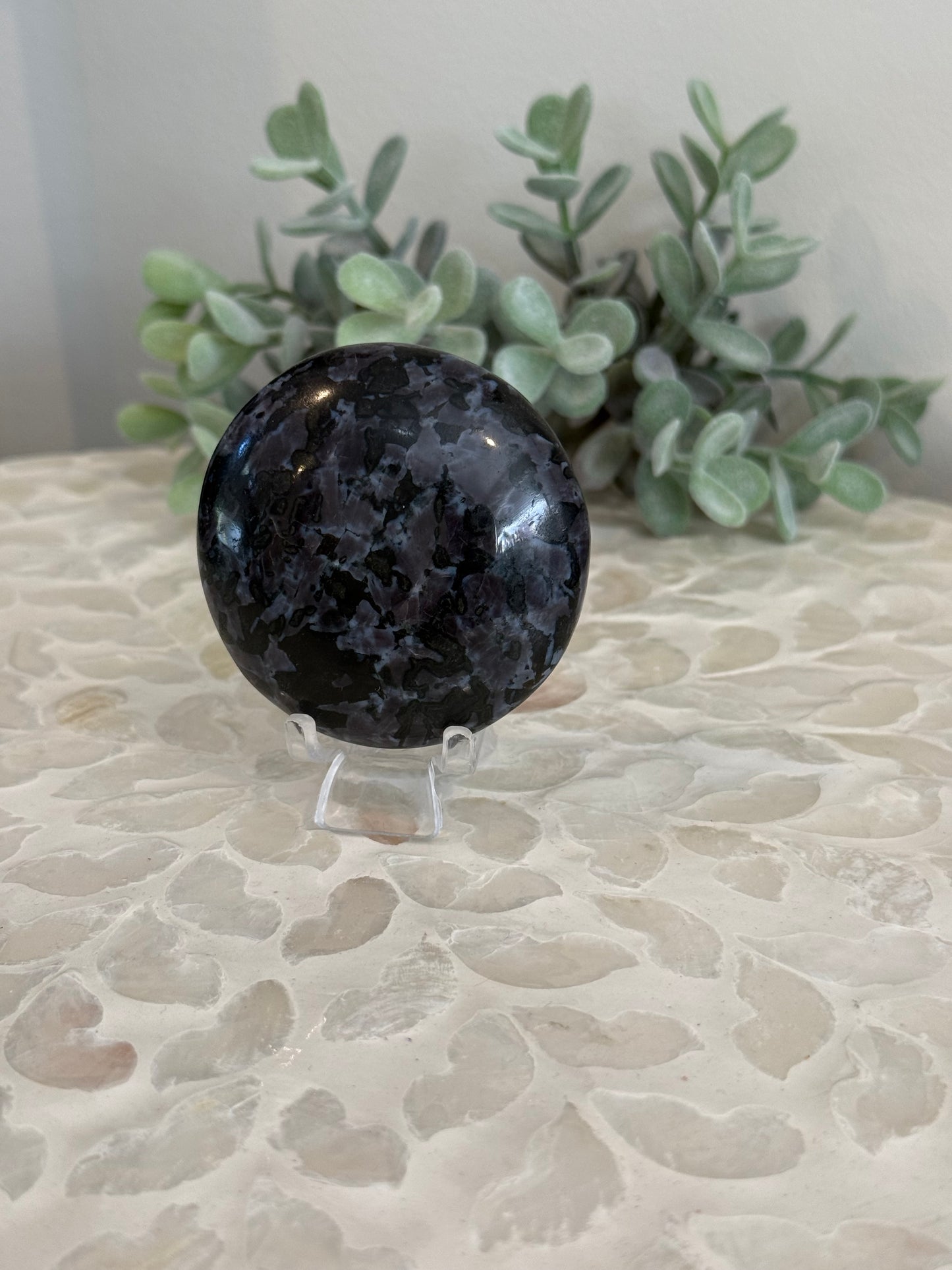 Mystic Merlinite - Indigo Gabbro Palm Stones