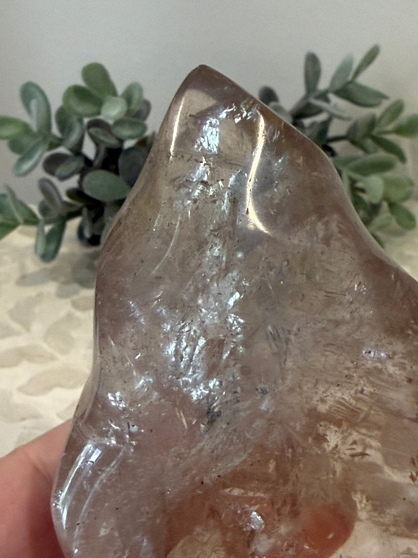 Clear Quartz Flame with Citrine Inclusion