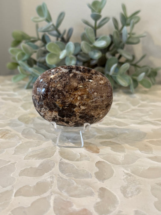 Chocolate Calcite Palm Stone