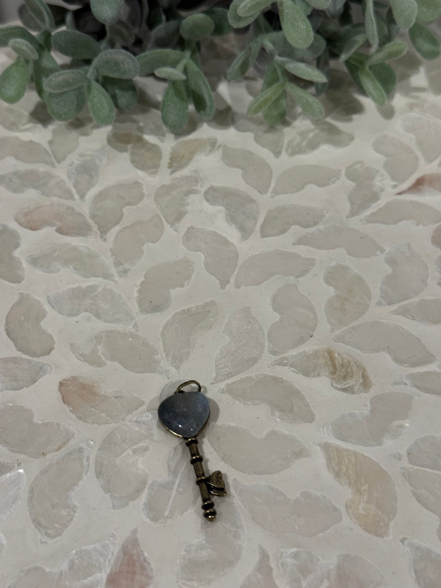 Bronze-tone Labradorite Key Pendant