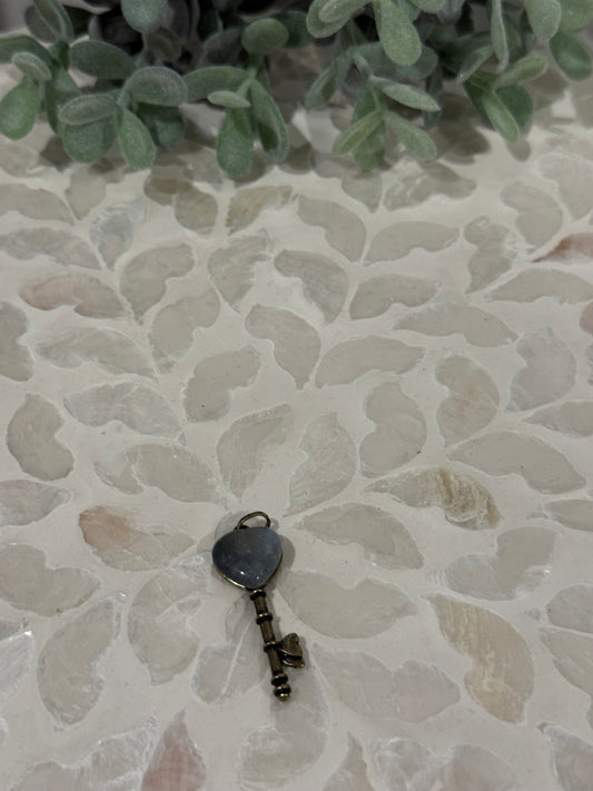 Bronze-tone Labradorite Key Pendant