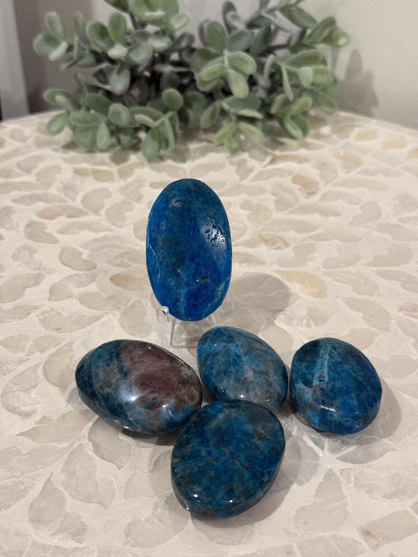 Blue Apatite Palm Stone