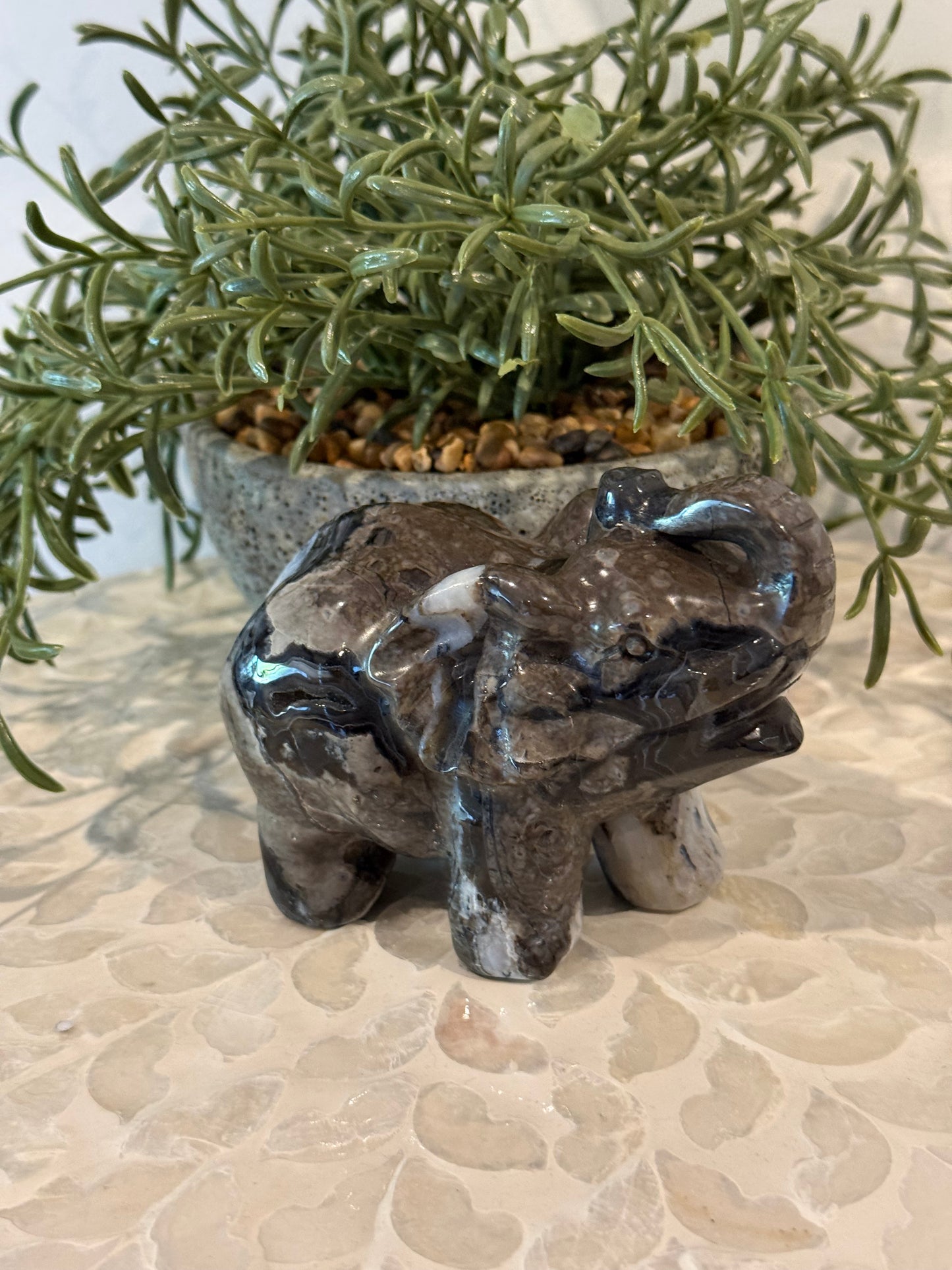 Volcano Agate Elephant - Large - Crystal Elephant