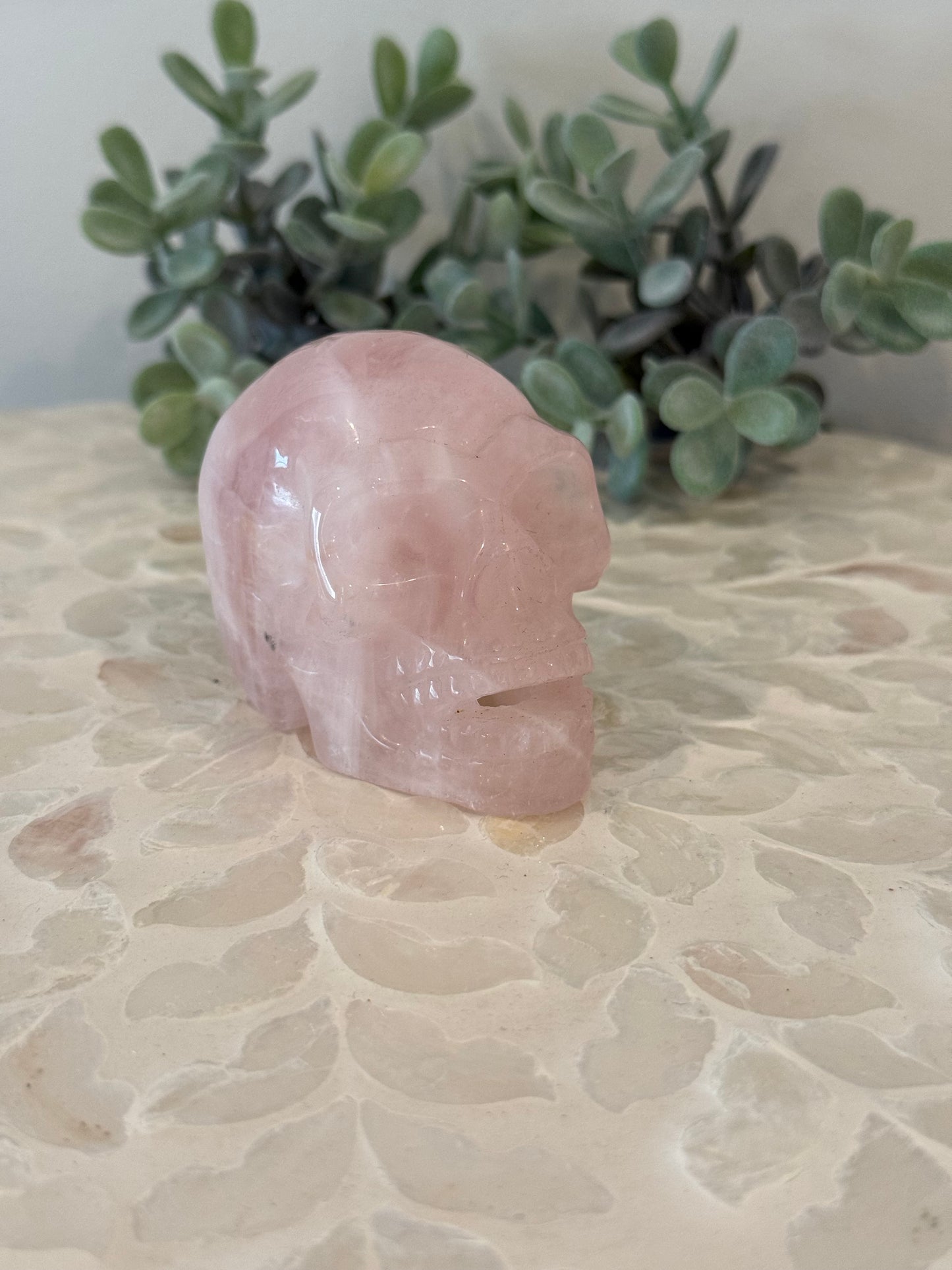 Rose Quartz Skull