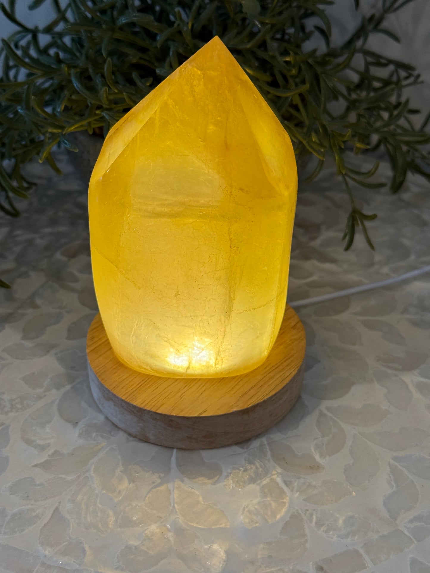 Yellow Fluorite Lamp