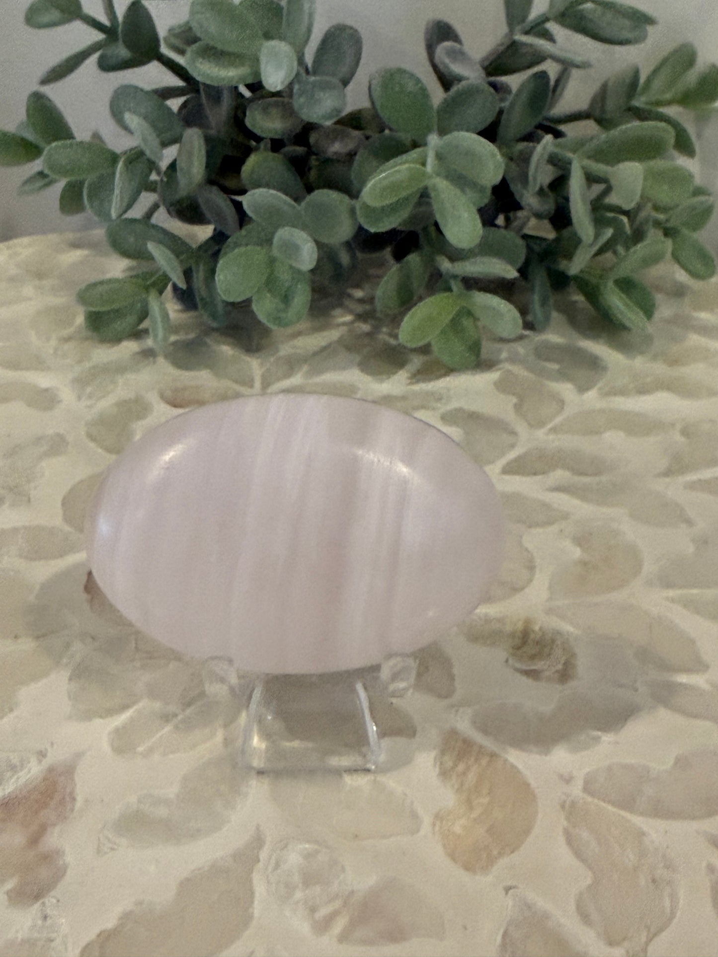Pink (Mangano) Calcite Palm Stone (UV Reactive)