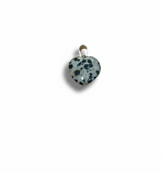 Dalmatian Jasper Heart Pendant