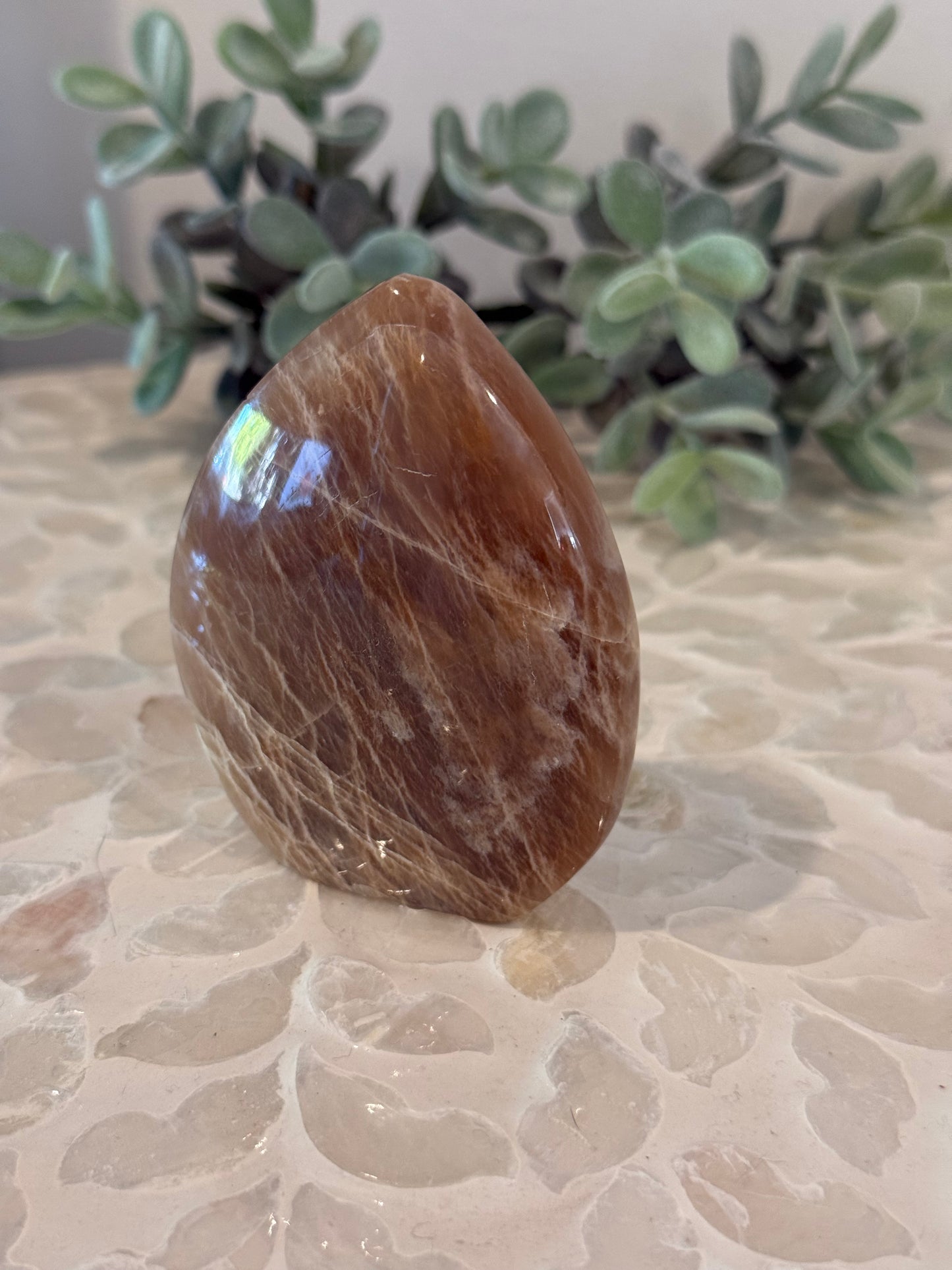 Peach Moonstone Teardrop Freeform