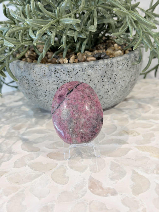 Rhodonite Palm Stone