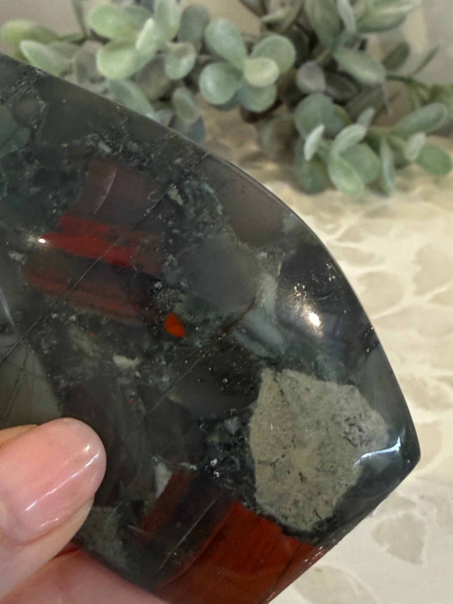 Bloodstone Freeform with Pyrite