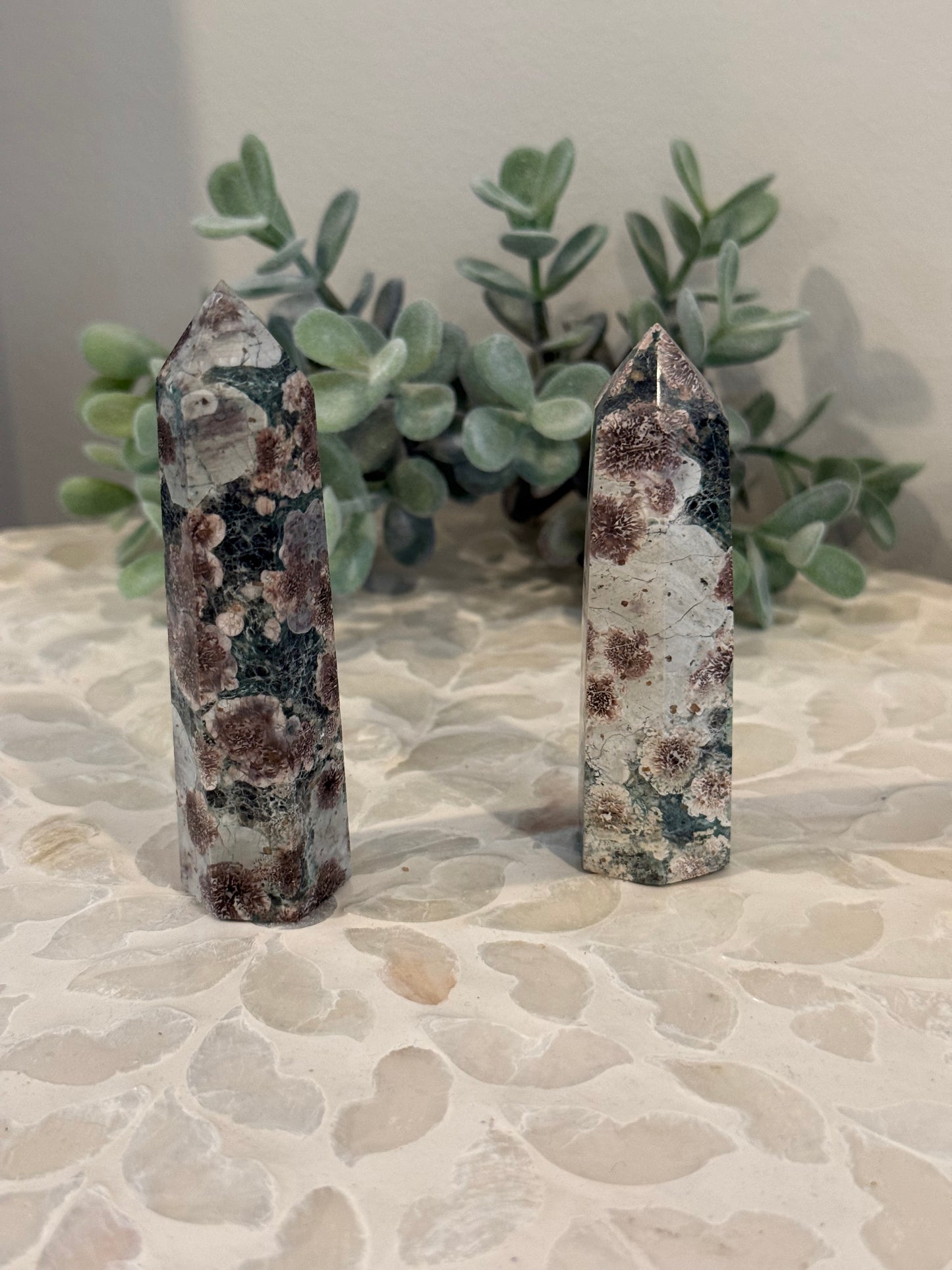 Flower Rhyolite Point (Green Flower Jasper)