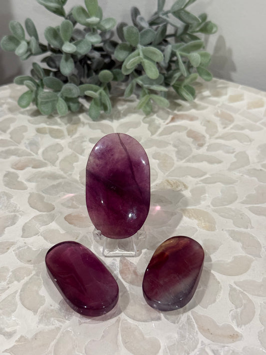 Purple Fluorite Palm Stones