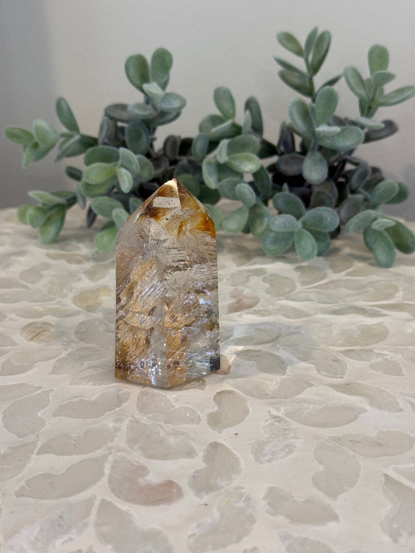 Citrine and Clear Quartz Point
