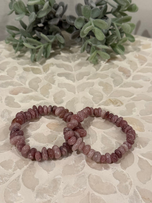 Pink Tourmaline Bracelet - Large Chip