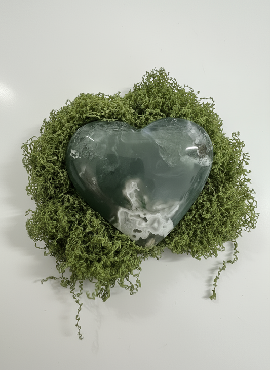 Moss Agate Heart