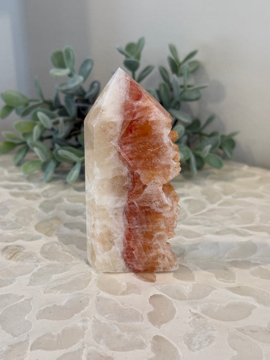 Tri Colour Calcite Point