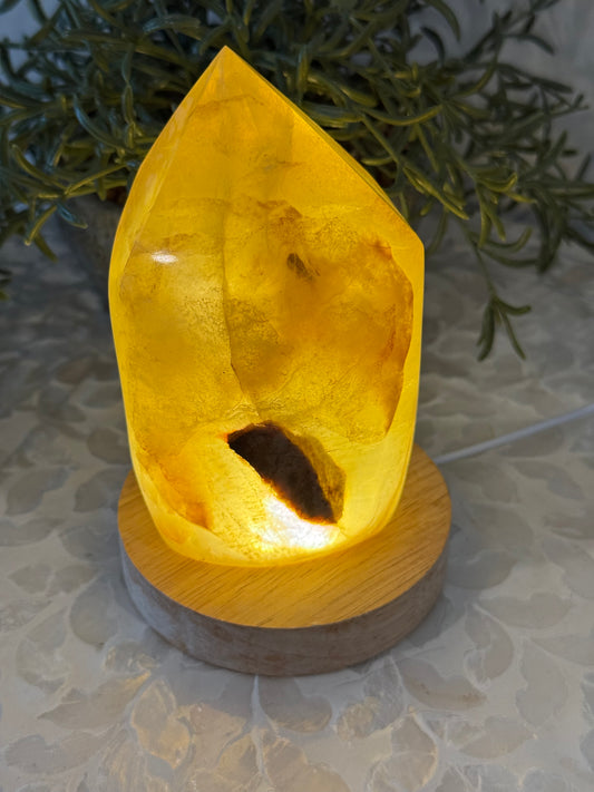 Yellow Fluorite Lamp