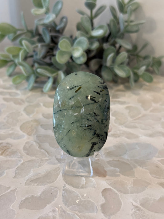 Prehnite with Epidote Palm Stones