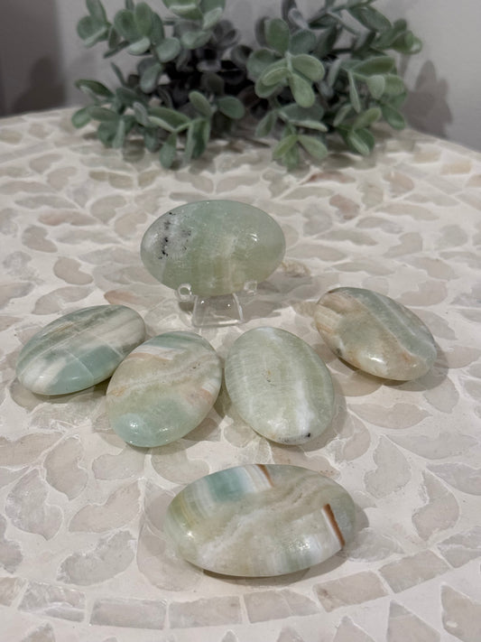 Pistachio Calcite Palm stone
