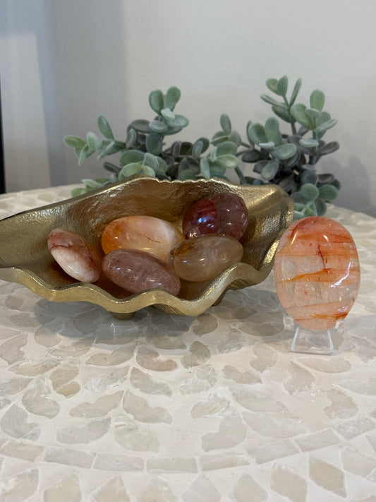 Fire Quartz Palm Stone