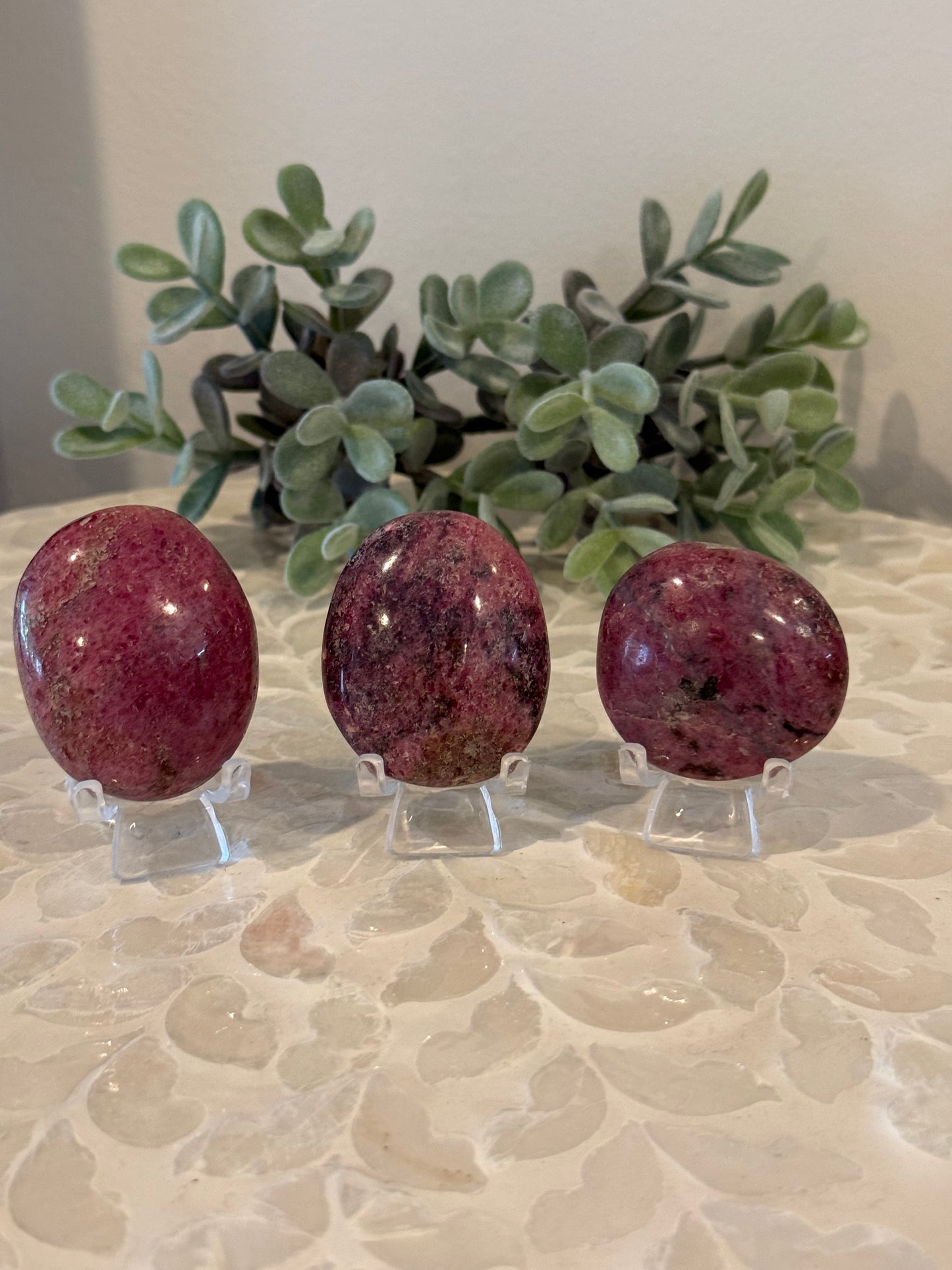 Rhodonite Palm Stone