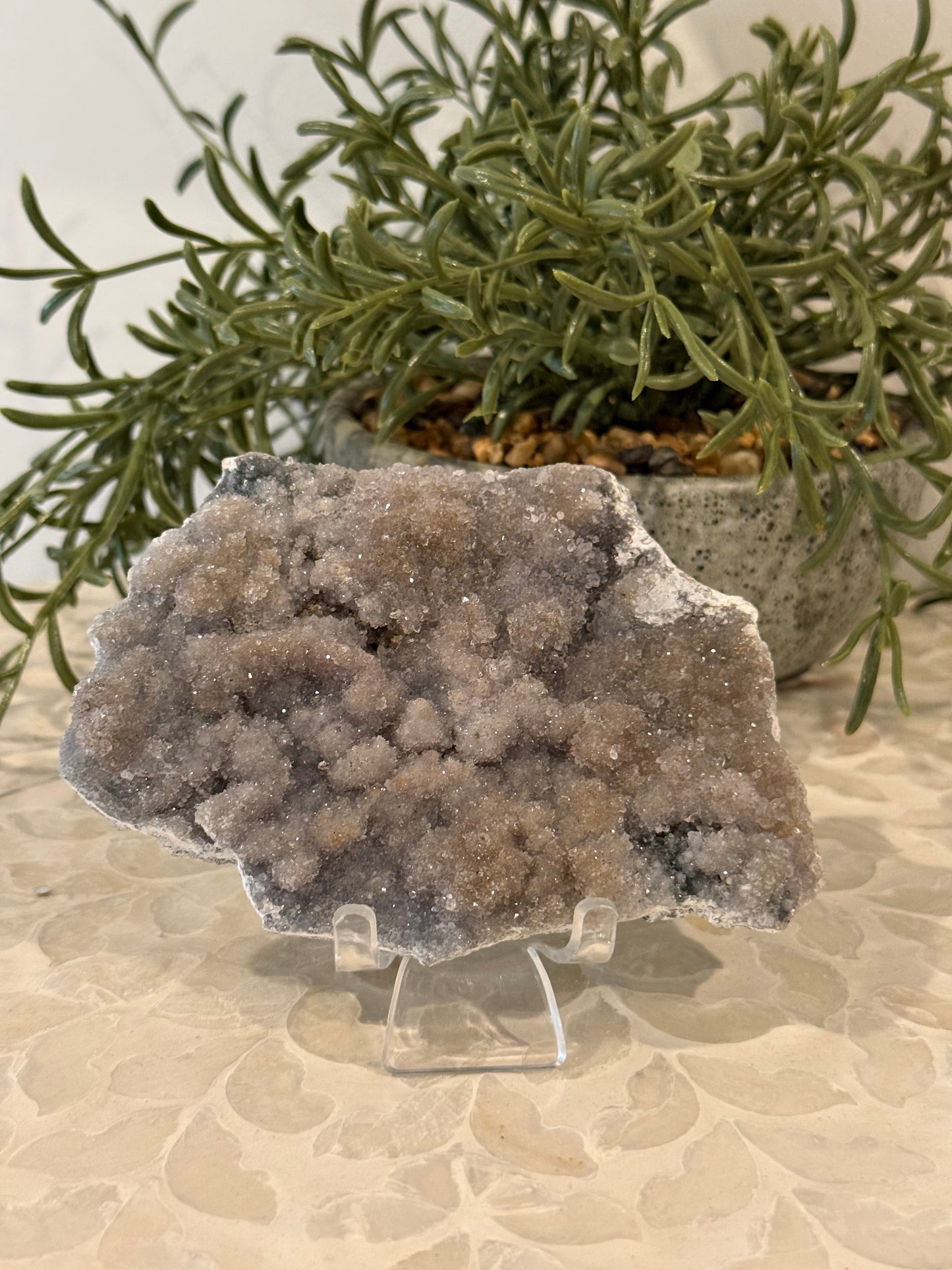 Sugar Fluorite with stand - Crystal Fluorite