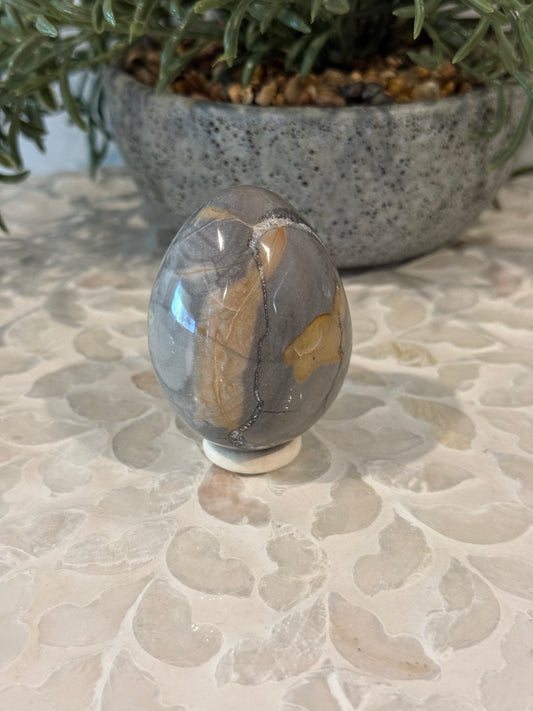Polychrome Jasper Egg with Quartz