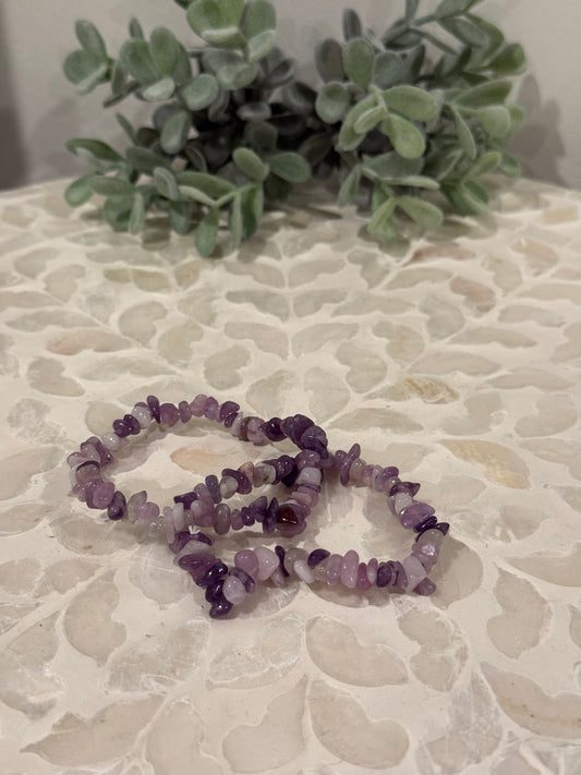 Lepidolite Chip Bracelet