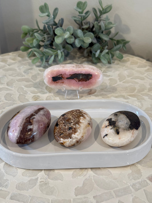 Pink Aragonite Palm Stones