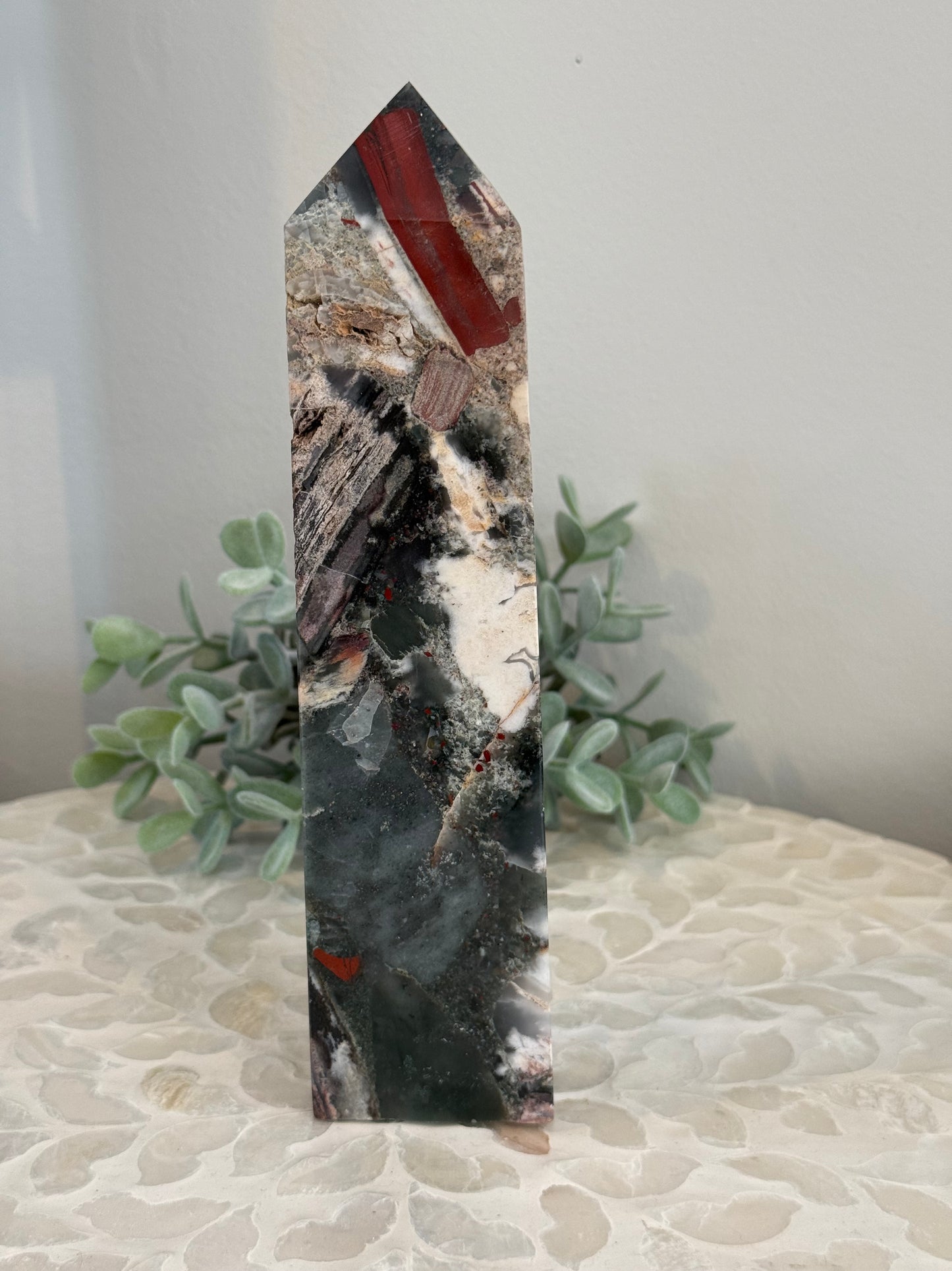 Large Bloodstone Jasper Tower