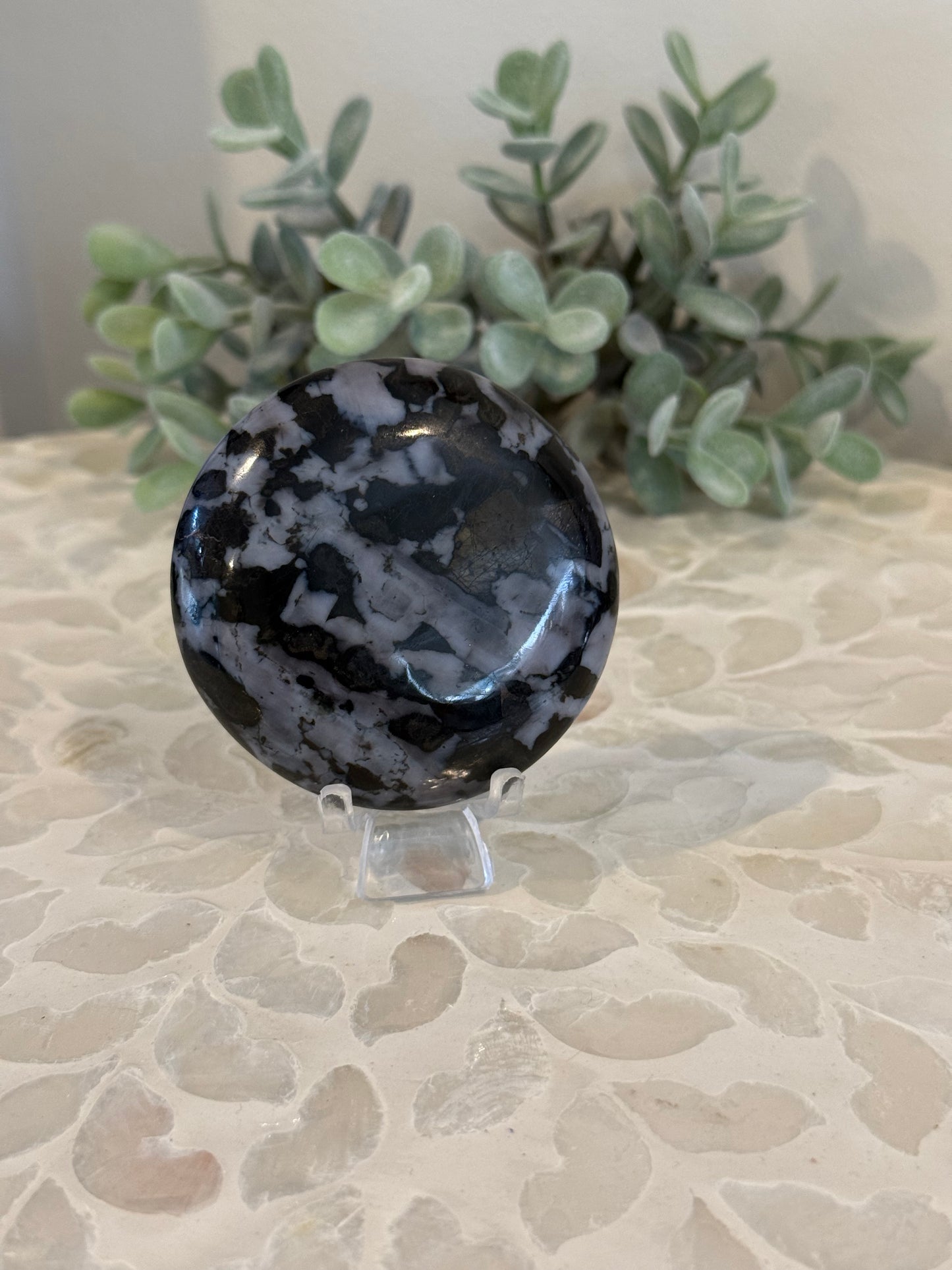 Mystic Merlinite - Indigo Gabbro Palm Stones