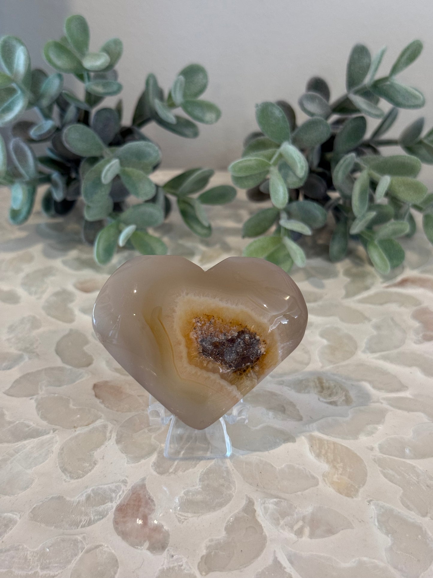 Flower Agate Heart