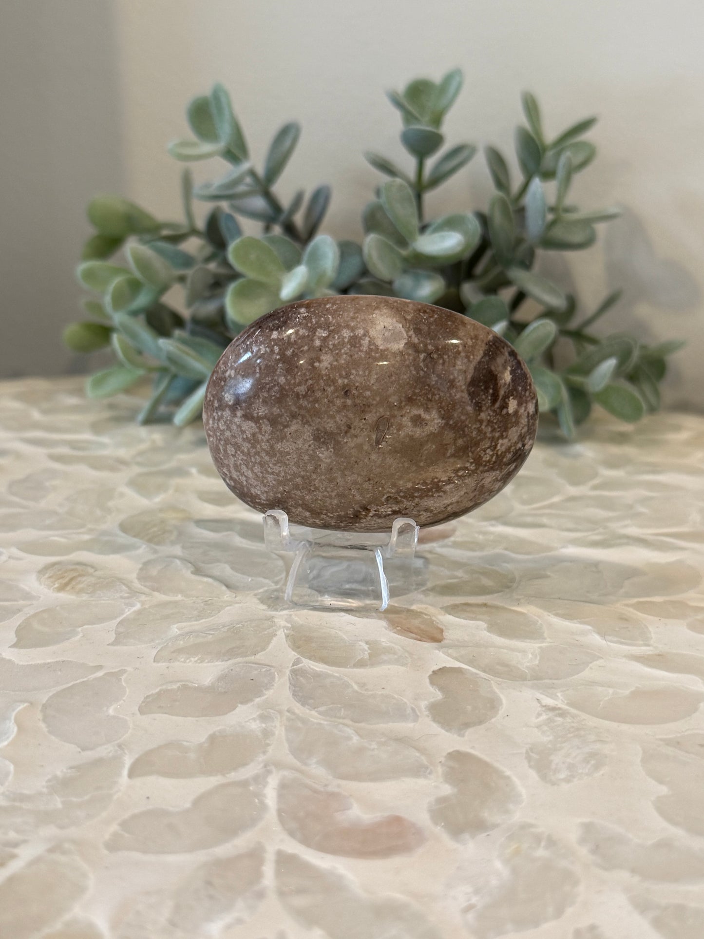 Chocolate Calcite Palm Stone