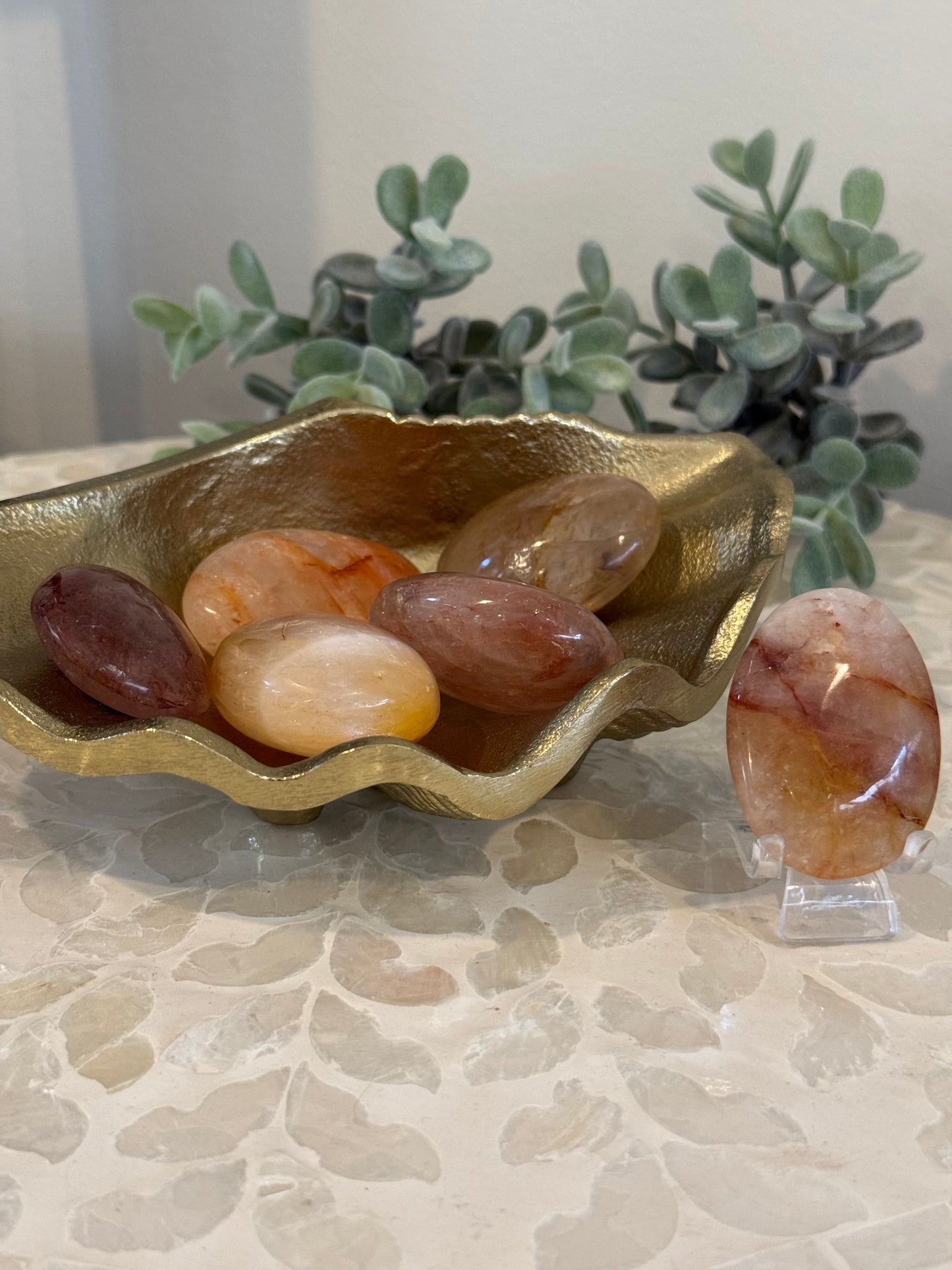 Fire Quartz Palm Stone