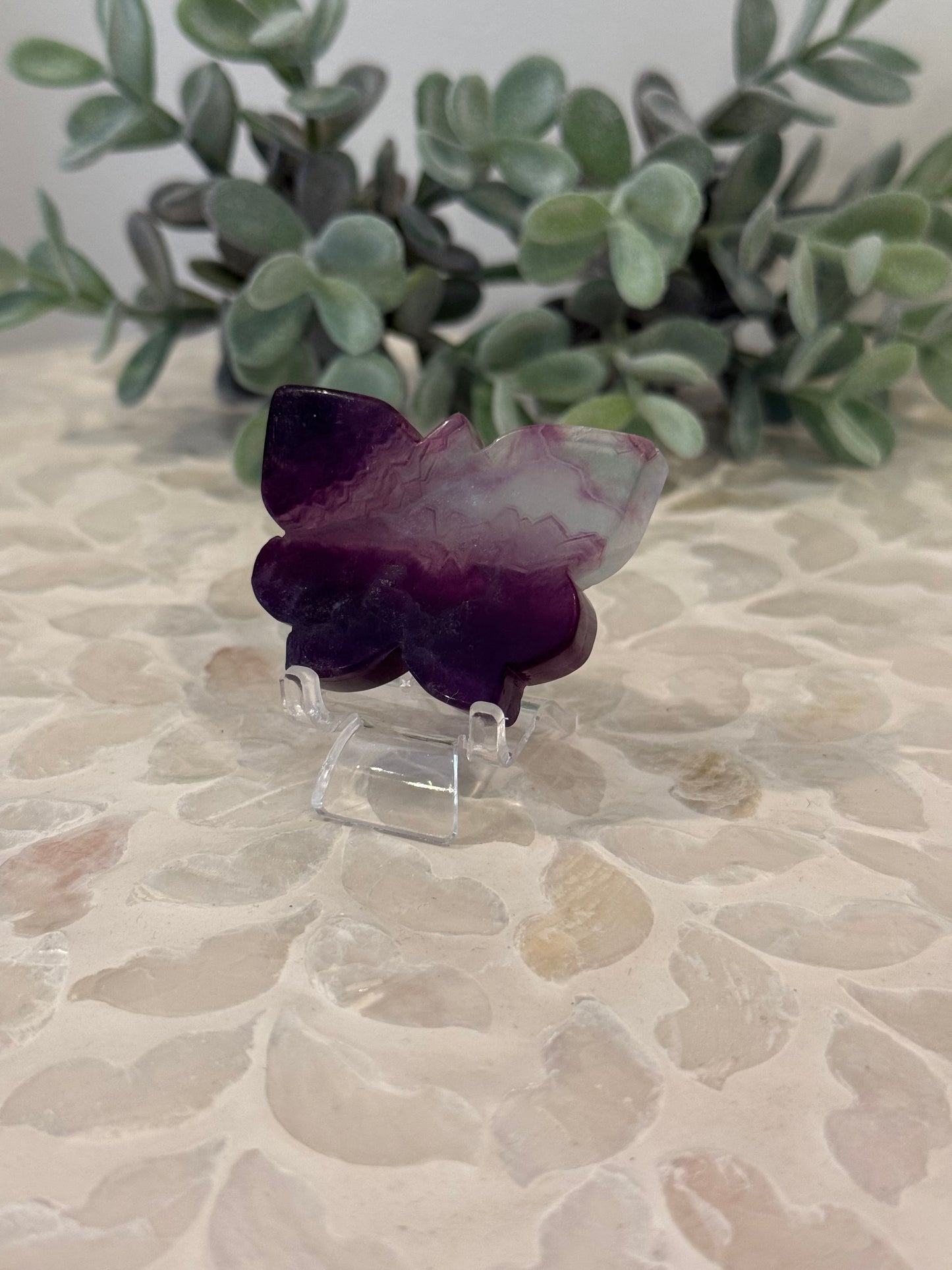 Green and Purple Fluorite Butterfly